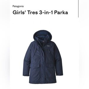 Patagonia Girls 3-in-one Winter Coat Navy Blue